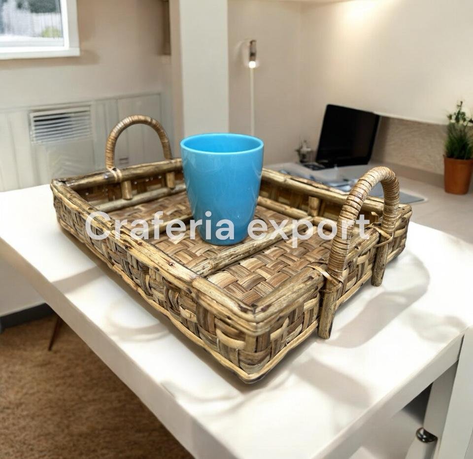 Bamboo Tray Handmade | Round Cane Tray for Fruits Storage & Home Utilities - Image 4