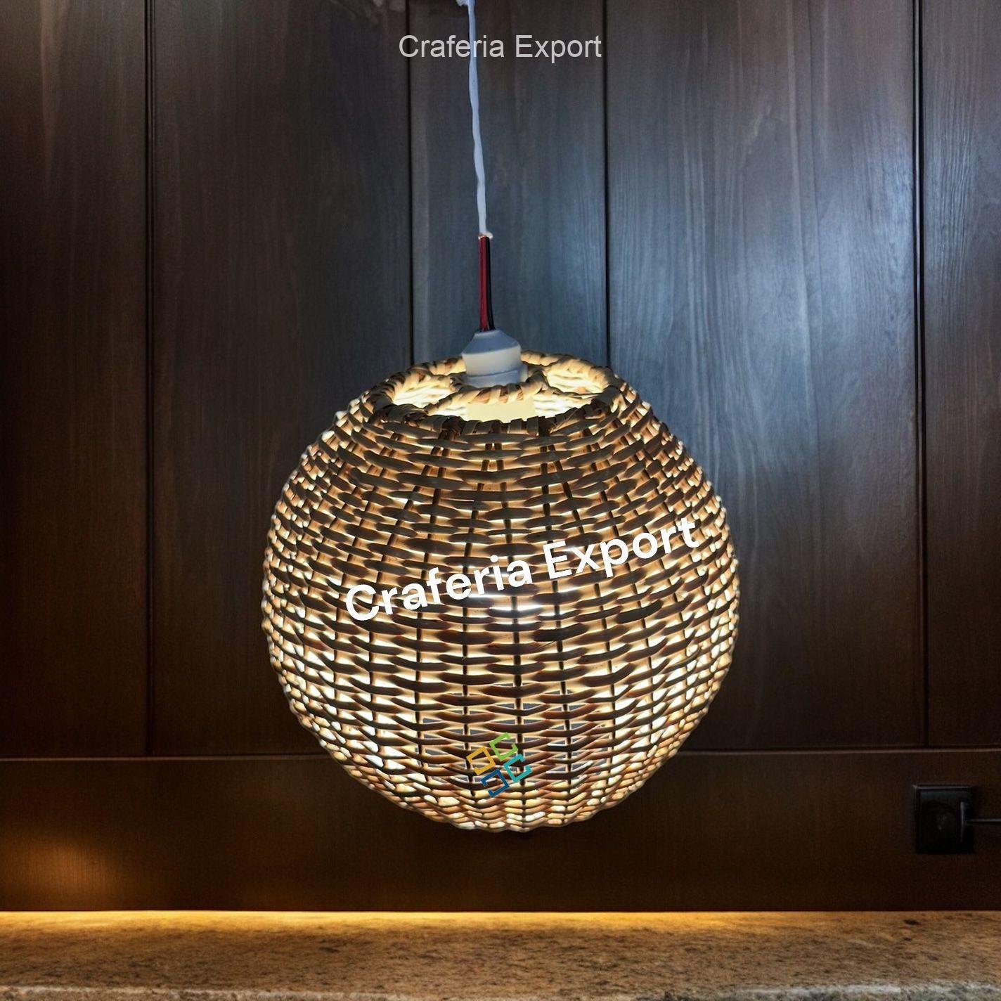 Bamboo wicker Lampshades Hanging | Cane Pendant Light Lamp for indoor outdoor cafe/hotel/restaurants /events - Image 3