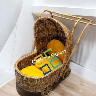 Cane Wicker Baby Stroller for Newborn Photoshoot & Photography, Events & Home Decor