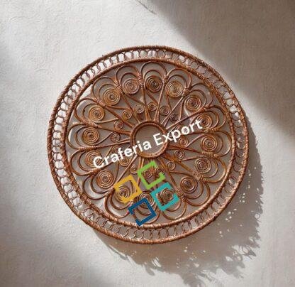 Rattan Cane Wall Decor Hanging | Natural Boho Rattan Home Art - Image 3