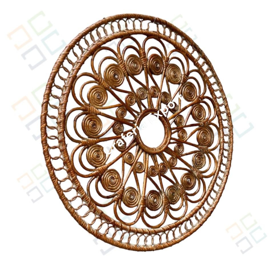 Rattan Cane Wall Decor Hanging | Natural Boho Rattan Home Art - Image 4