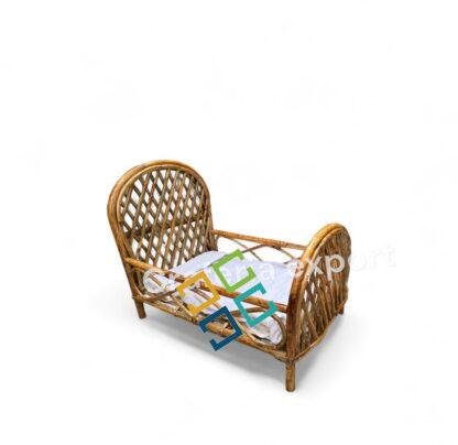 Newborn Baby Bed for Photography Prop, Infant Girl Photoshoot Props, Cane Bamboo doll Bed - Image 4