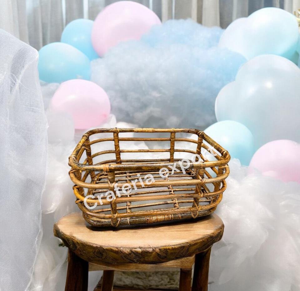 Newborn Baby Posing Cane Bed for Photo Posing / Sitter Basket Infant Girl/Boy Photography props