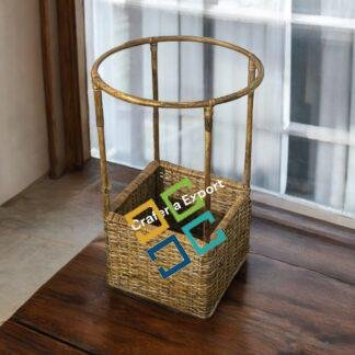 Cane Air Balloon Basket for Baby Props | Bamboo Balloon Basket for Decorative -Event/ Birthday Parties