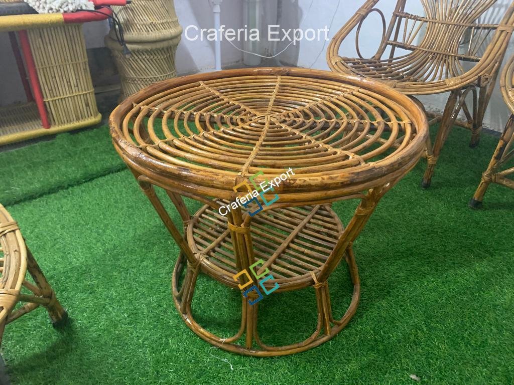 Cane Wood Round Table | Coffee, Tea, Snacks Table | Wooden Side Table for Living Rooms Hotels, Resorts Use - Image 3