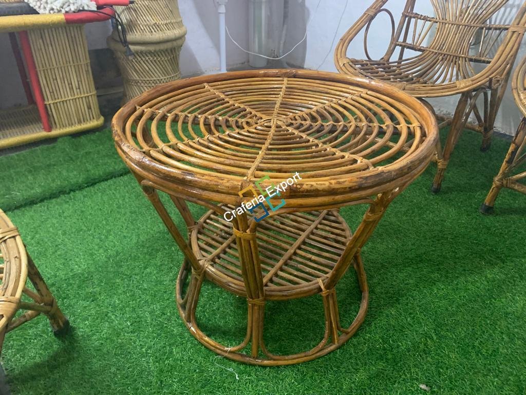 Cane Wood Round Table | Coffee, Tea, Snacks Table | Wooden Side Table for Living Rooms Hotels, Resorts Use - Image 3