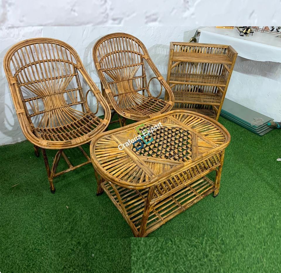 Cane Wood Oval Shaped, Coffee-Center Table for Living Room | Home Ascents Furniture - Image 4