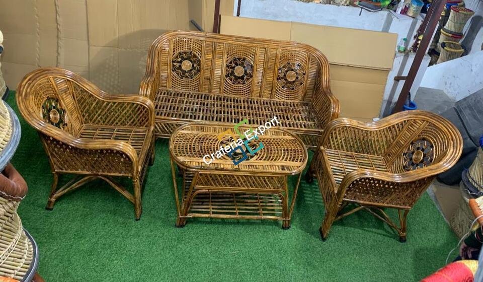 Natural Cane Sofa Furniture set with table for indoor and outdoor - Image 3
