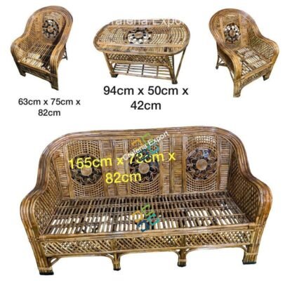 Natural Cane Sofa Furniture set with table for indoor and outdoor - Image 4