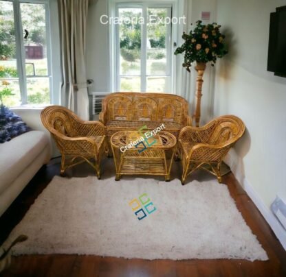 Cane Rattan Wicker Sofa Set Furniture For Living Room - Image 5
