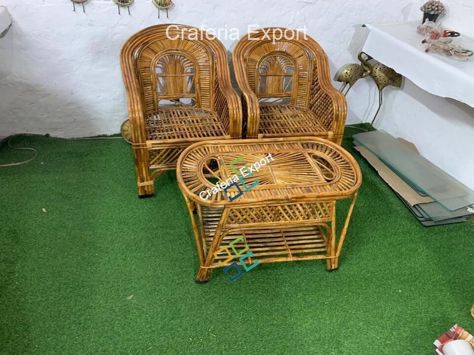 Cane Rattan Chairs with Table Set Furniture for Living Room/Balcony/Garden - Image 4