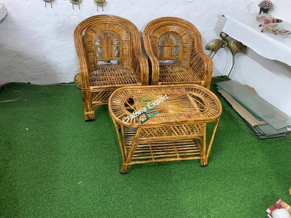 Cane Rattan Chairs with Table Set Furniture for Living Room/Balcony/Garden - Image 4