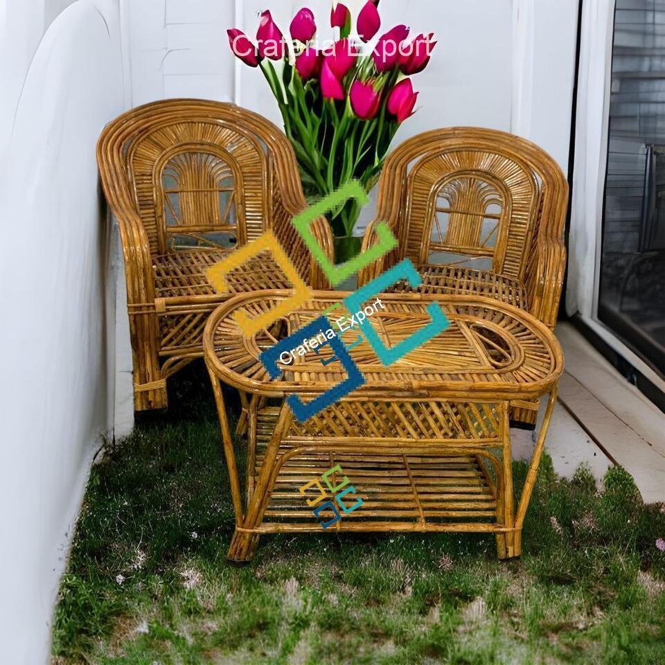 Cane Rattan Chairs with Table Set Furniture for Living Room/Balcony/Garden