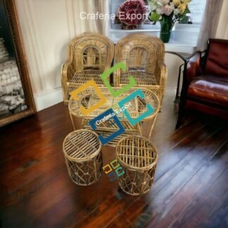 Cane Rattan Sofa Chairs with Table and Stools for Balcony | Garden | Livingroom | Indoor & Outdoor