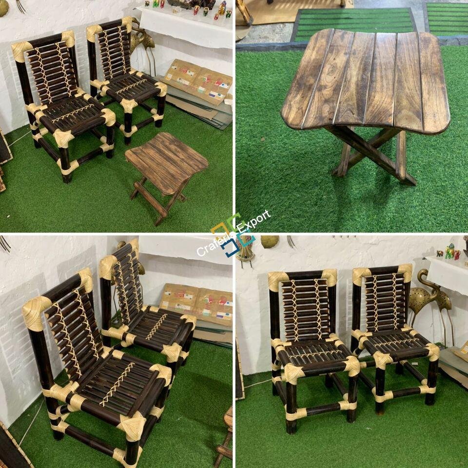 Brown Traditional Style Bamboo Chairs Indoor and Outdoor Furniture - Image 4
