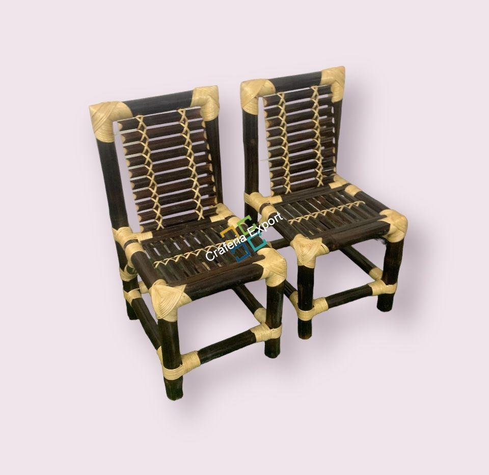 Brown Traditional Style Bamboo Chairs Indoor and Outdoor Furniture