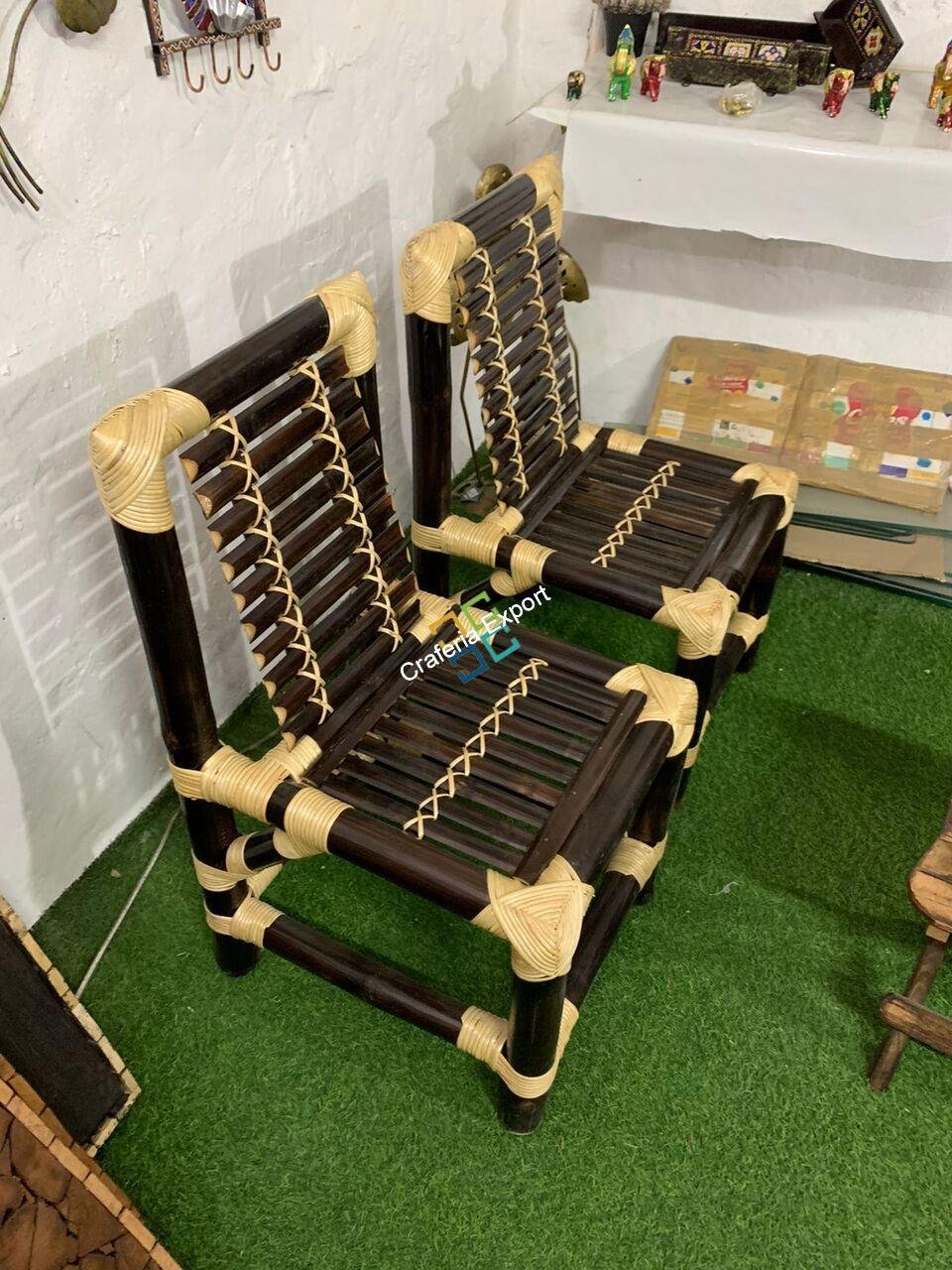 Brown Traditional Style Bamboo Chairs Indoor and Outdoor Furniture - Image 3