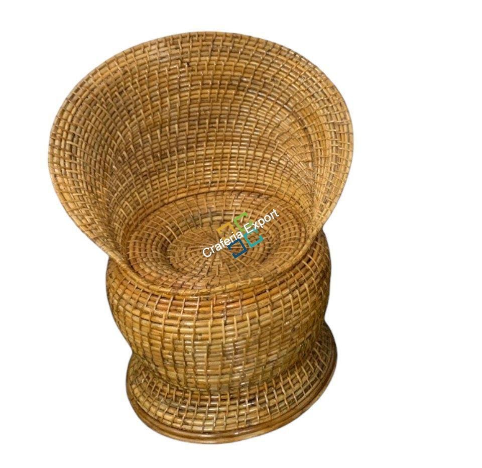 Cane Wood Apple Shaped Chair for Living Room, Balcony, Cafe & Garden - Image 2