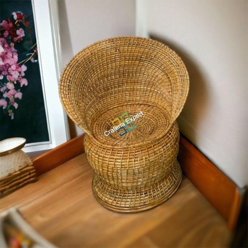 Cane Wood Apple Shaped Chair for Living Room, Balcony, Cafe & Garden