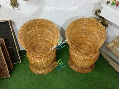 Cane Wood Apple Shaped Chair for Living Room, Balcony, Cafe & Garden - Image 7