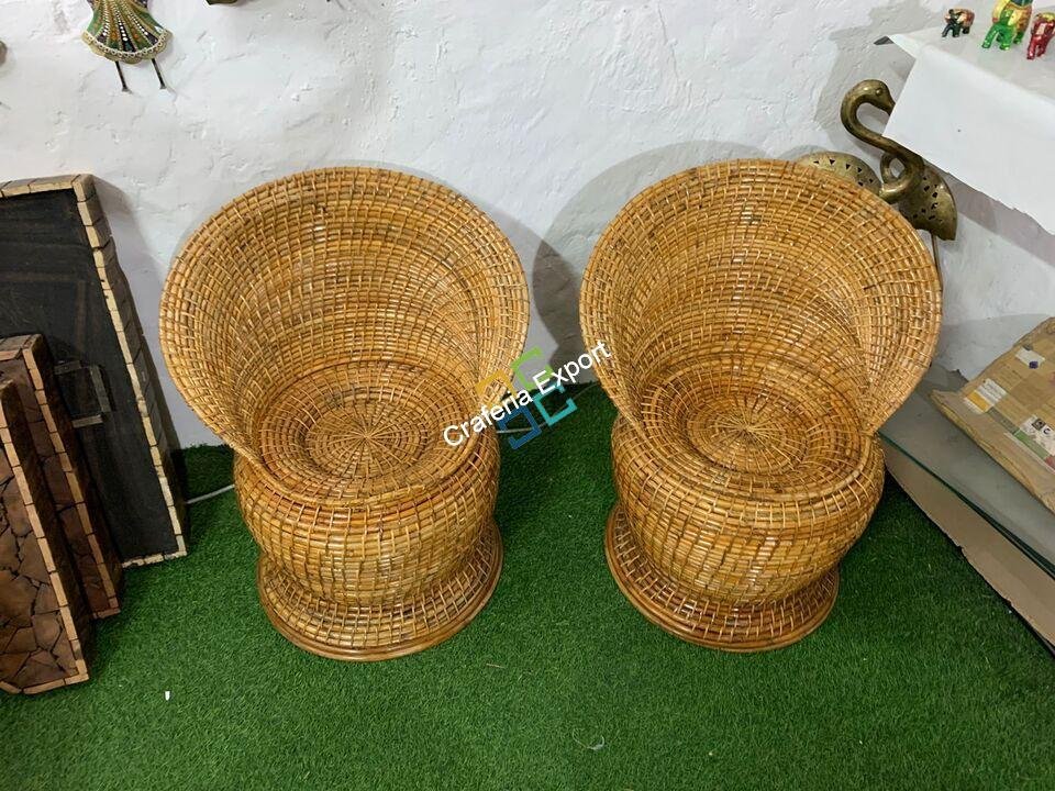Cane Wood Apple Shaped Chair for Living Room, Balcony, Cafe & Garden - Image 7