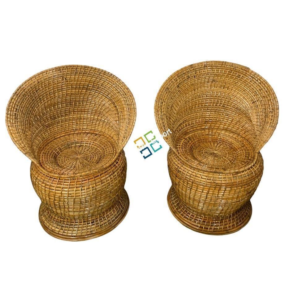 Cane Wood Apple Shaped Chair for Living Room, Balcony, Cafe & Garden - Image 5