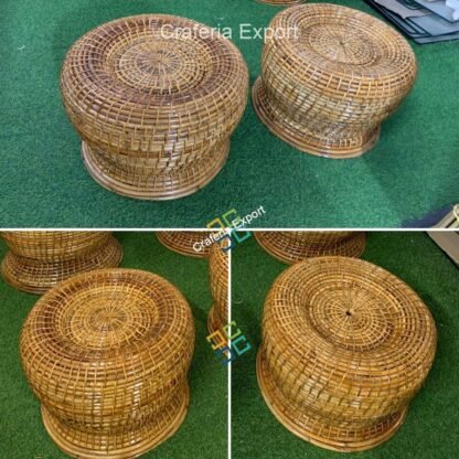 Cane (Rattan) Sitting Stool for Patio Living Room Balcony Cafe Garden - Image 3