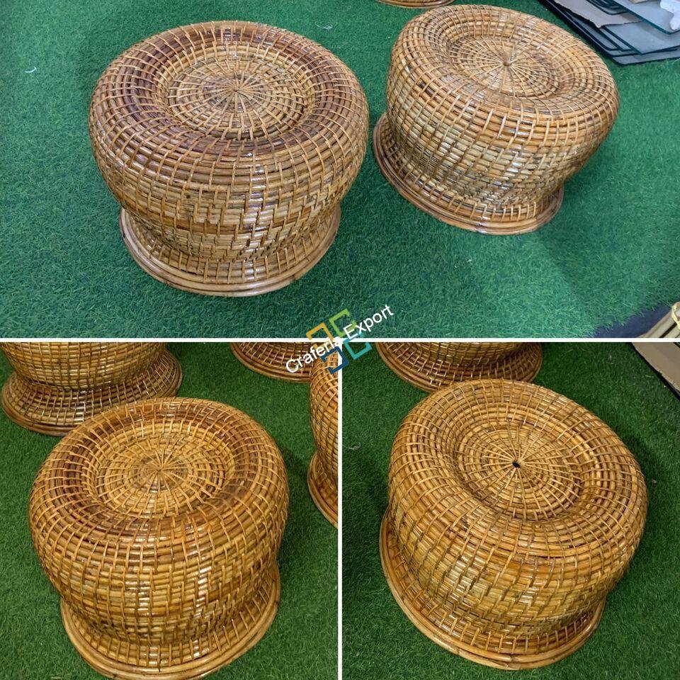 Cane (Rattan) Sitting Stool for Patio Living Room Balcony Cafe Garden - Image 3