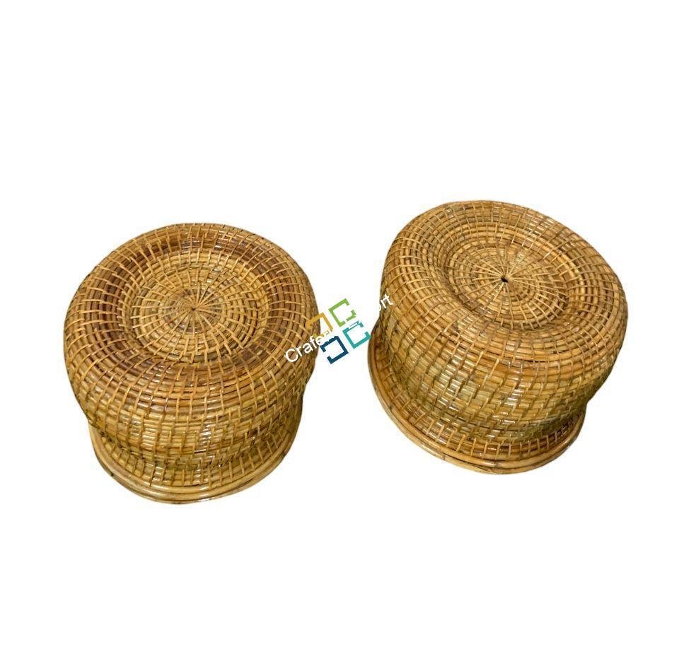 Cane (Rattan) Sitting Stool for Patio Living Room Balcony Cafe Garden - Image 4