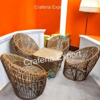 Cane Chair furniture set for indoor outdoor with table | Bamboo Cane Chairs table | Dinning Set