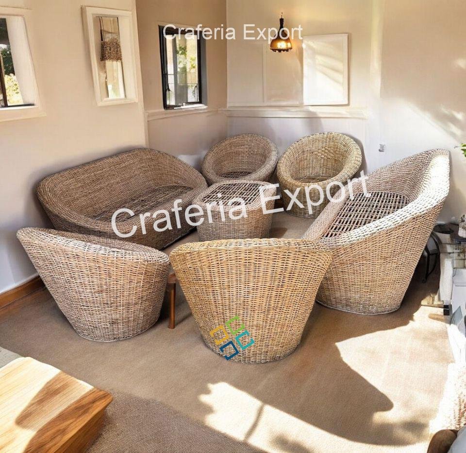 Cane Apple Chairs Table Furniture Set For Living Room, Balcony , Cafe, Hotel - Image 2