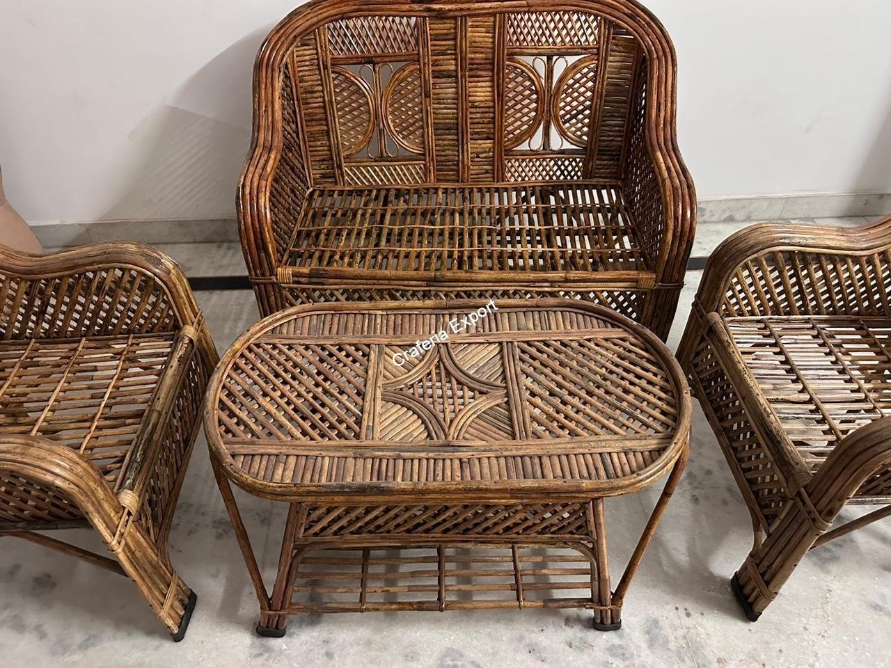 Rattan Cane Sofa with Chair Table Outdoor Furniture Set/Living Room Furniture Sofa Set - Image 2