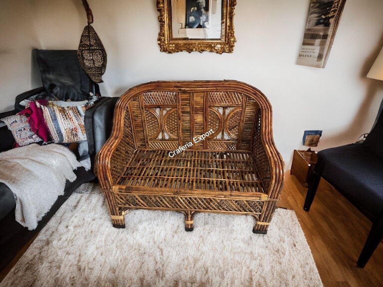 Rattan Cane 2 Seater Sofa Indoor Outdoor Furniture/Living Room Furniture Sofa Seater - Image 4