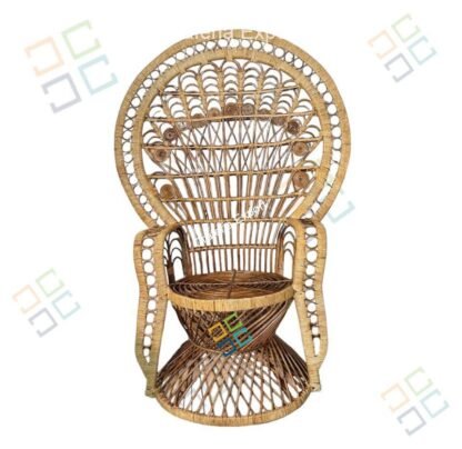 Rattan Cane Bamboo Grand Peacock Chair for Living Room | Natural Wooden Color - Image 7