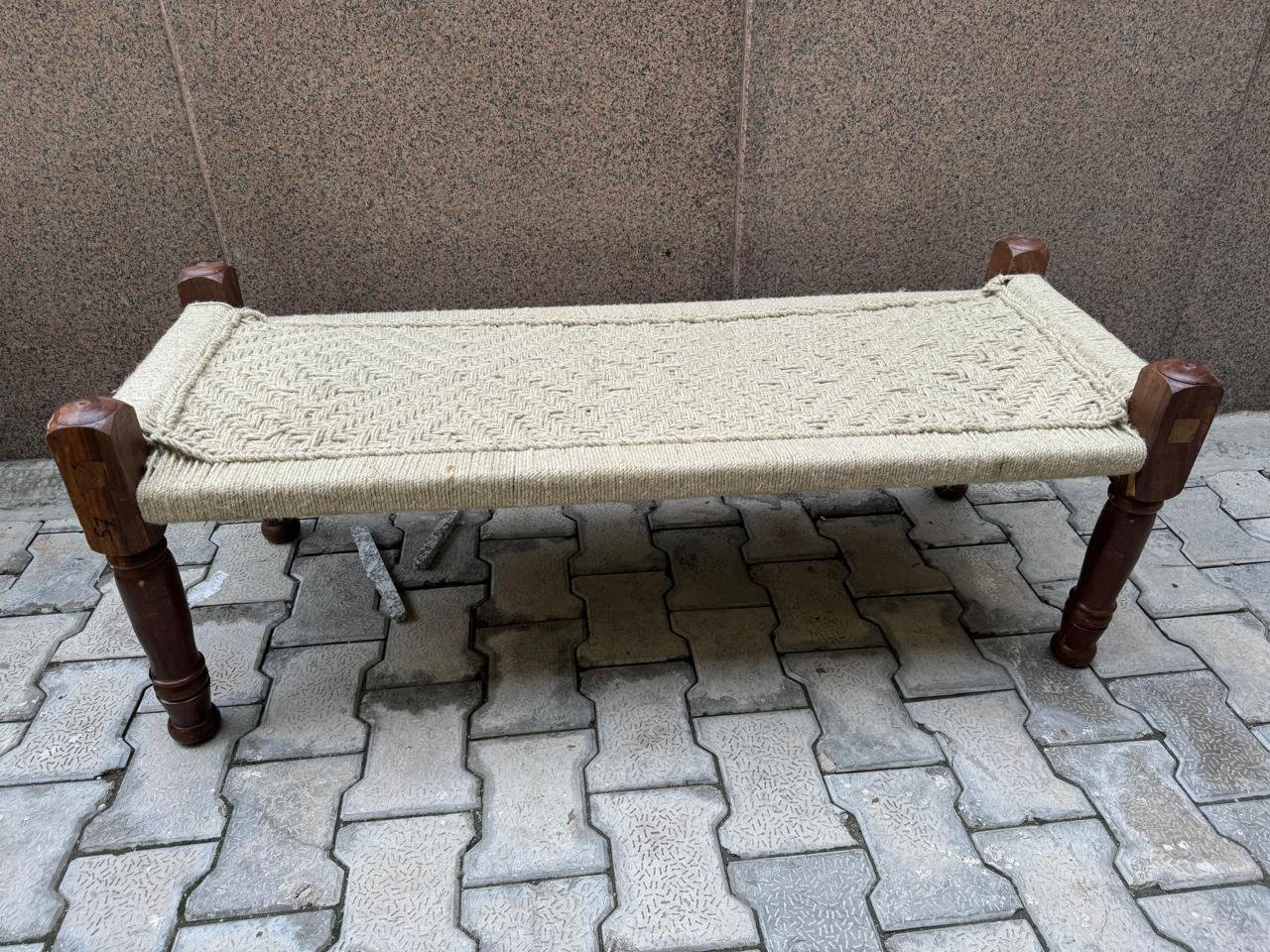 Handwoven Wooden Bench /Seating Patio Bench khatiya for indoor outdoor
