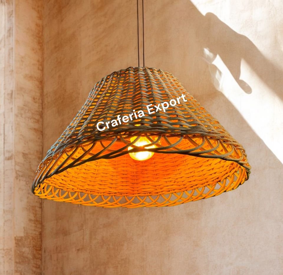 Rattan Hanging Lights, Boho Lamp shades for wall hanging Cafe/Hotels/Restaurants - Image 4