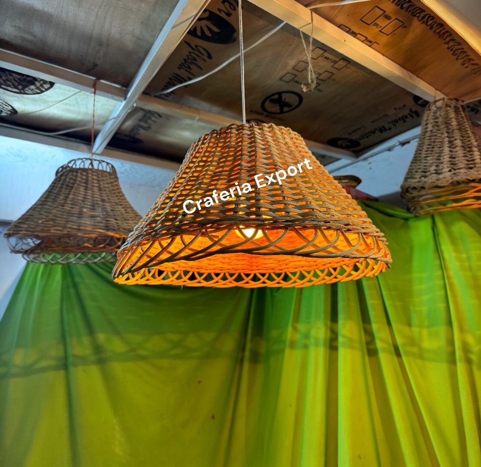Rattan Hanging Lights, Boho Lamp shades for wall hanging Cafe/Hotels/Restaurants - Image 3