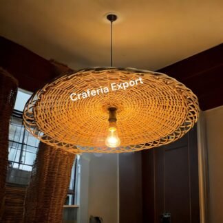 Natural Rattan Cane Pendant Lamp | Lampshade for Living Room/Cafe/Hotel/Bar/Restaurant