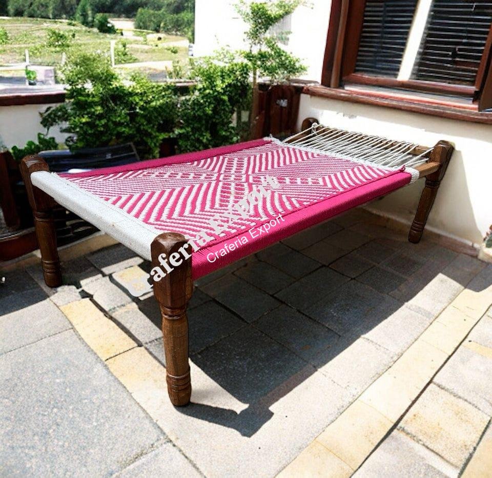 Charpai Deshi Khatiya Khaat Khatla Indoor Outdoor Indian Wooden Handmade - 6ft by 3ft - Image 5