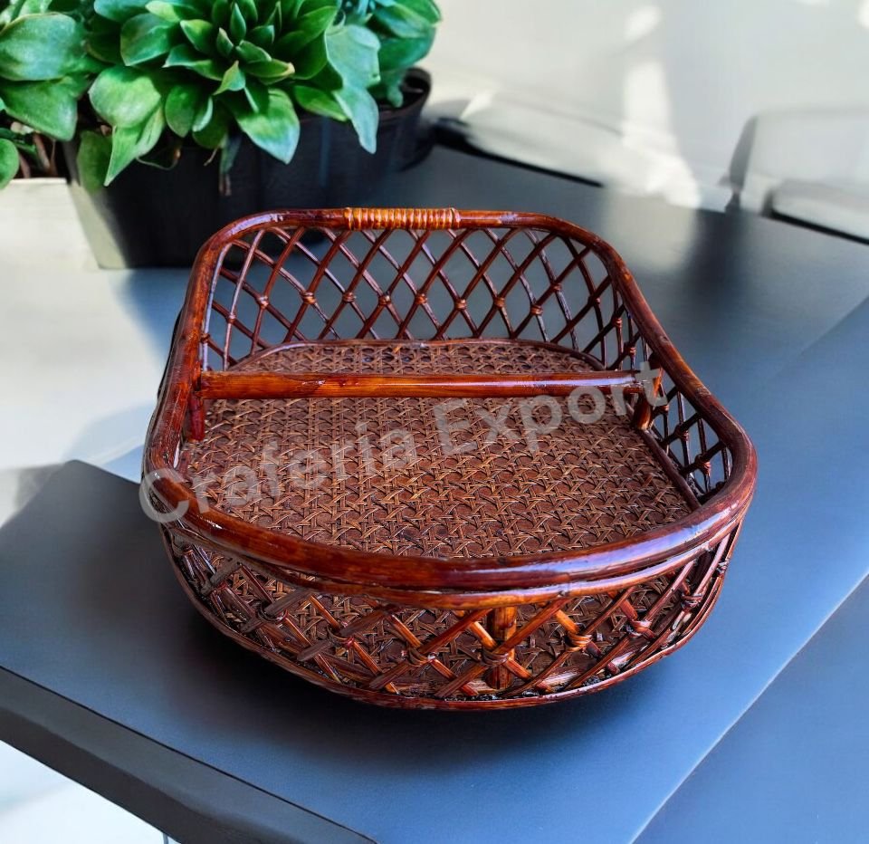 Cane Bamboo basket for gift hamper and storage decor baskets - Image 2