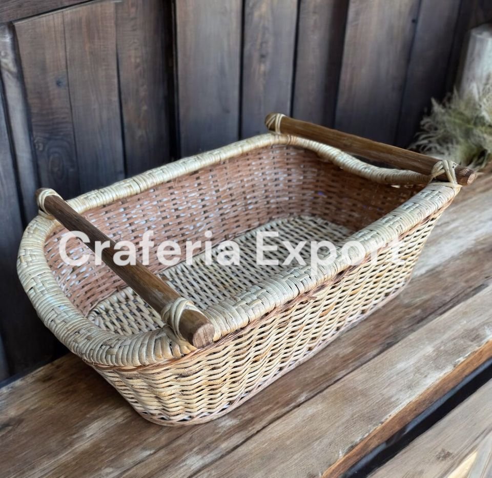 Cane Rattan Baskets for Storage Fruit /Vegetable/Flower for Kitchen/Gift Hamper Decor - Image 2