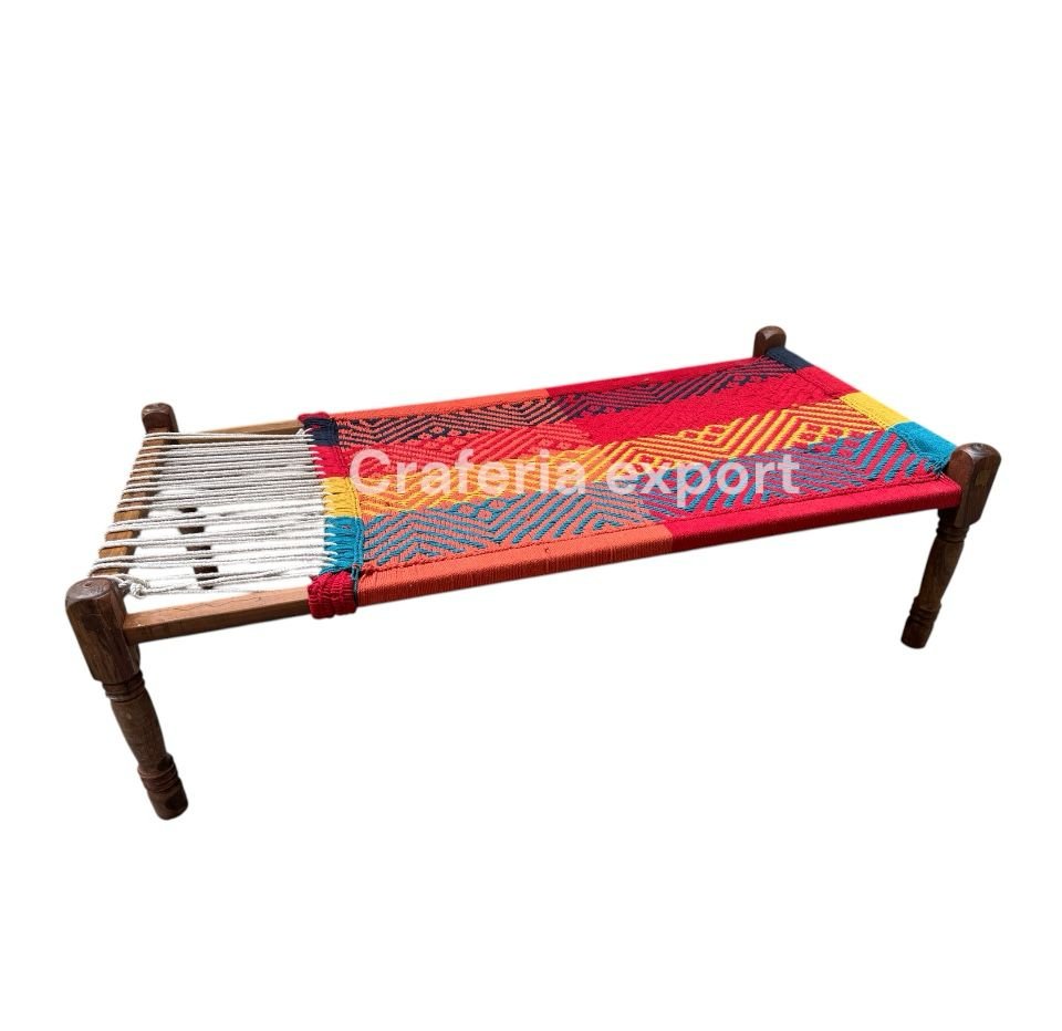 Charpai Deshi Khatiya Khaat Khatla Indoor Outdoor Indian Wooden Handmade - 6ft by 3ft - Image 3