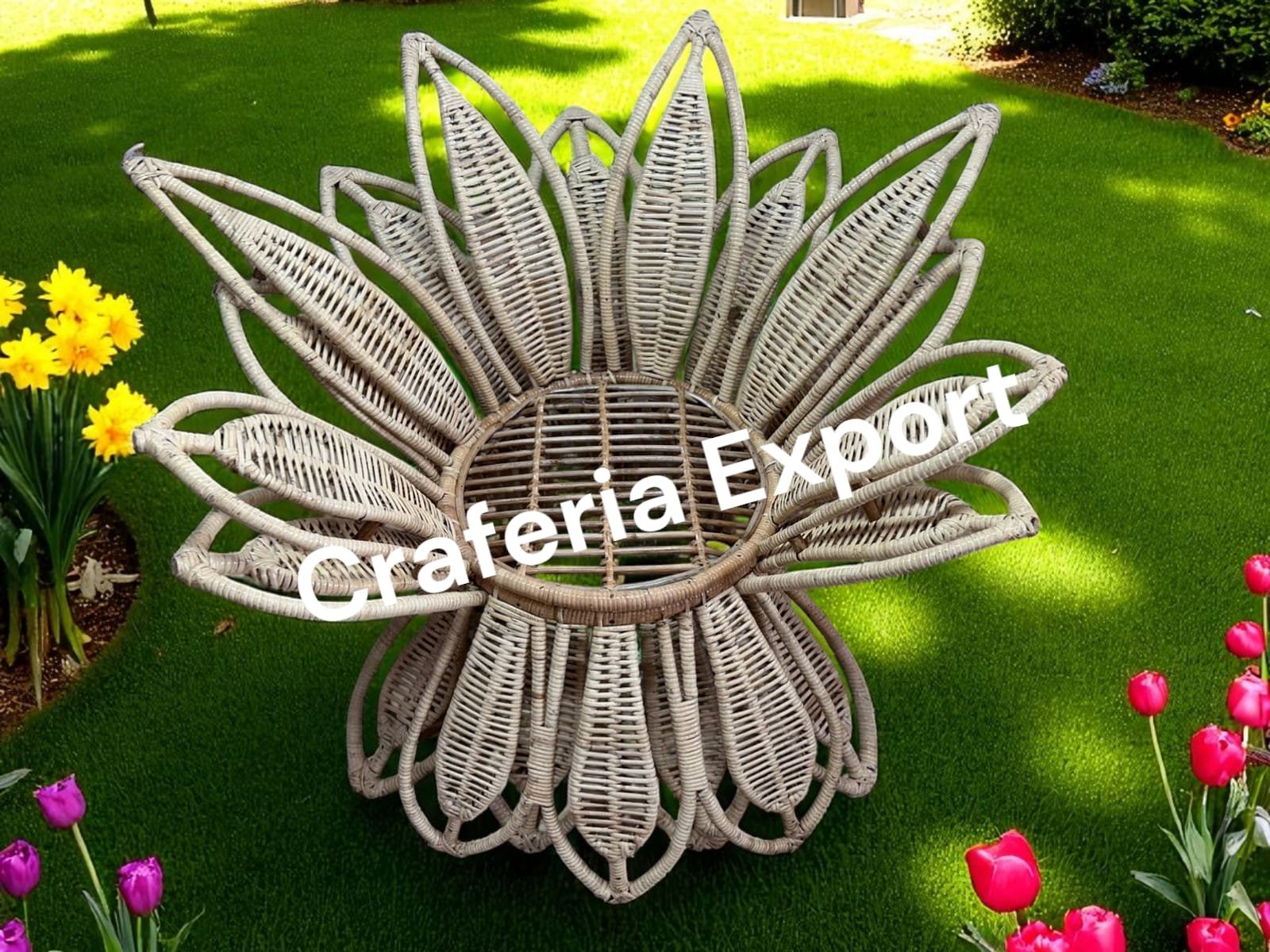 Rattan Cane Flower Chair / Bait Kursi / Bamboo Decor Chair for Events / Cafe/ Wedding for indoor/outdoor both - Image 3