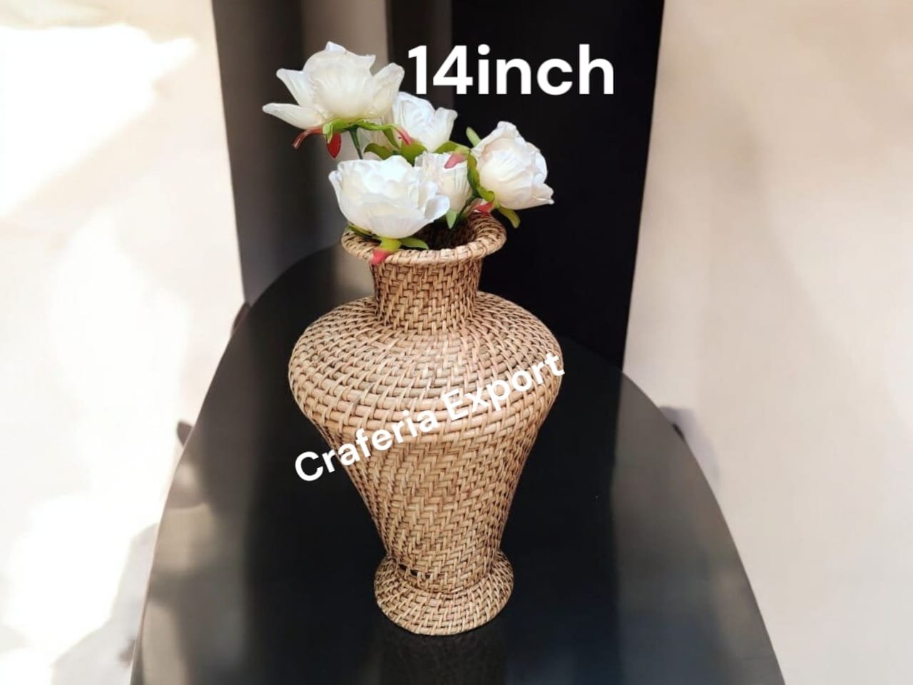 Rattan Handmade Flower Vases / Wicker Cane Pot Stand Home Decor 10inch, 13inch,14inch - Image 2