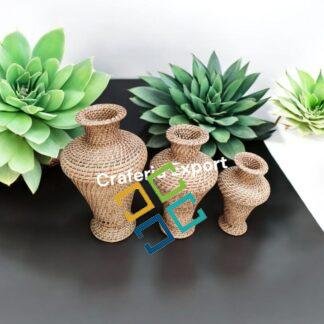 Rattan Handmade Flower Vases / Wicker Cane Pot Stand Home Decor 10inch, 13inch,14inch