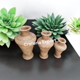 Rattan Handmade Flower Vases / Wicker Cane Pot Stand Home Decor 10inch, 13inch,14inch