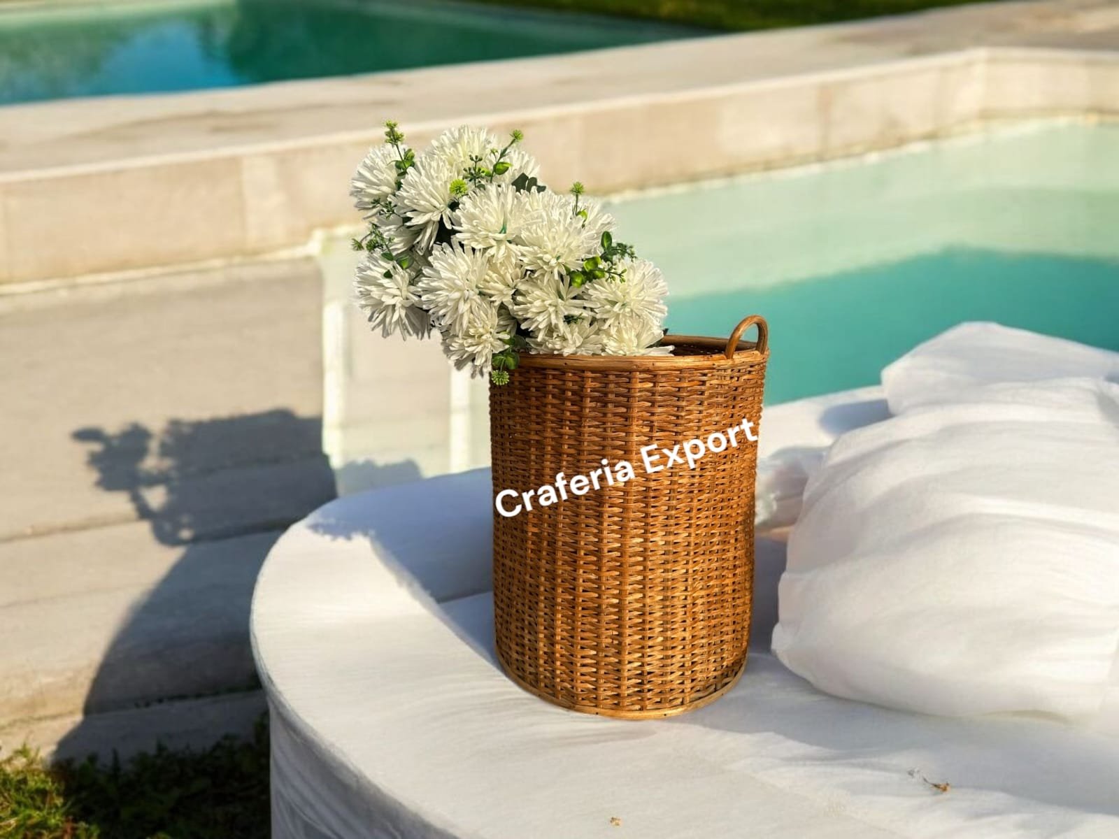 Cane Wicker Storage Round Basket | Rattan Cane Laundry Basket for Decor Artificial Flower / Clothes / Toys /Storage Bin / Bamboo Round Basket for indoor outdoor - Image 3