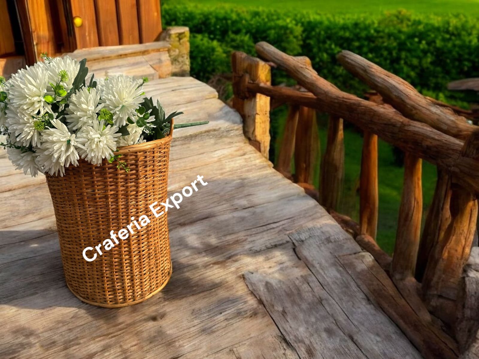 Cane Wicker Storage Round Basket | Rattan Cane Laundry Basket for Decor Artificial Flower / Clothes / Toys /Storage Bin / Bamboo Round Basket for indoor outdoor - Image 2