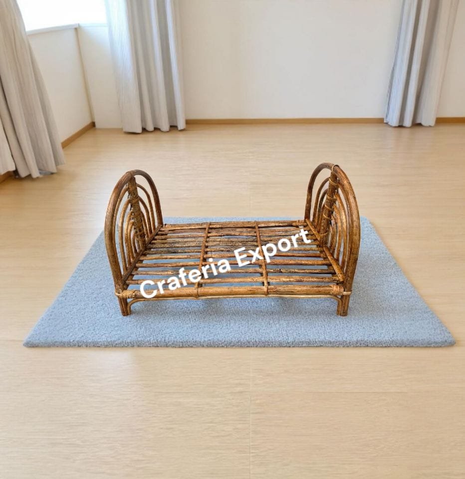 Bamboo Cane Newborns Bed / Basket / Infant Girl Photography Props / Posing basket for Photography / Cane Cradle Bed - Image 5