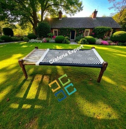 Wooden Charpai/Khaat/Cot for Indoor Outdoor / Khatiya With Removable Legs